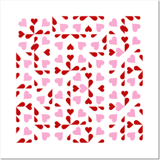 White Valentine's Checkers Posters and Art